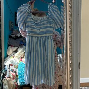 Striped Blue and White Dress